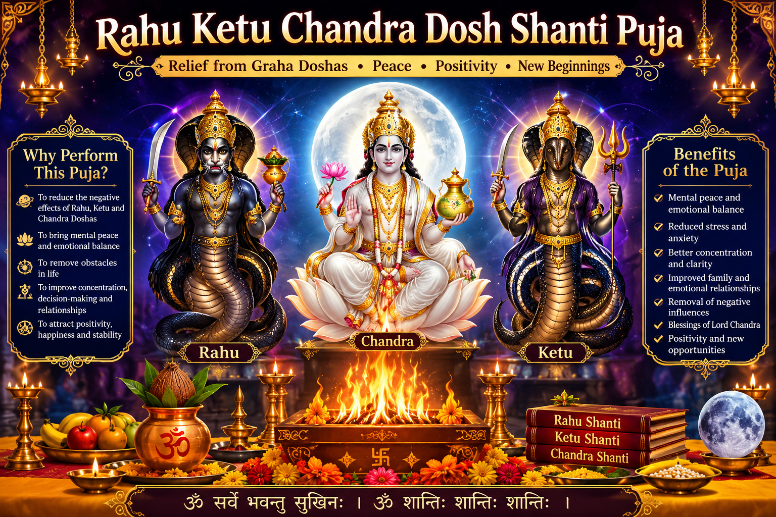 Chandra rahu ketu Grahan Dosh  Anushthan